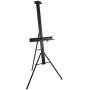 U.S. Art Supply Del Mar 69'' High Aluminum Single Mast Artists Studio Easel and Floor Display Stand - Professional Heavy Duty Adjustable Extra Large Canvas Height Up To 47'' - Palette Holder, Brush Rest