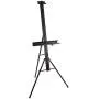 U.S. Art Supply Del Mar 69'' High Aluminum Single Mast Artists Studio Easel and Floor Display Stand - Professional Heavy Duty Adjustable Extra Large Canvas Height Up To 47'' - Palette Holder, Brush Rest
