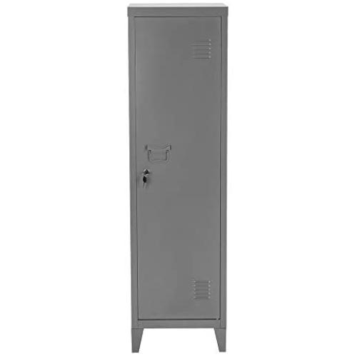 FurnitureR 54.1'' High Standing Metal Locker Storage Cabinet 3-in-1 Shelves Removable with Keys Lockable