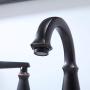 Ufaucet Commercial Antique 2 Handle Widespread Oil Rubbed Bronze Bathroom Faucet, 3 Holes 8 Inch Black Bathroom Vanity Lavatory Faucets