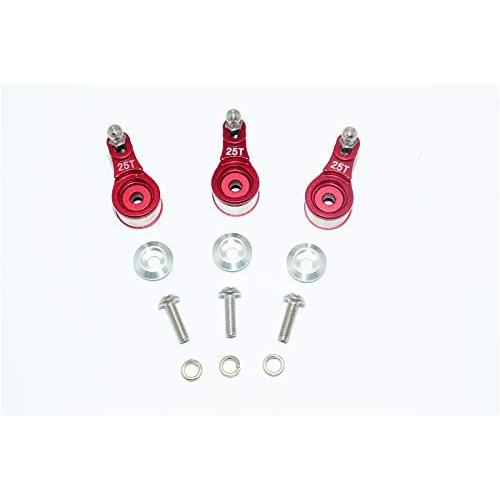 GPM for Traxxas TRX-4 Trail Defender Crawler Upgrade Parts Aluminum Servo Horn with Built-in Spring (for Locking Diff) - 3Pc Set Red
