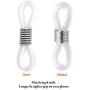 HIFOT 40pcs Holder Chain Glasses Ends Spectacle Chain Strap Loop Ends of Glass Cord Ends of Eyeglass Chain Holder Silicone Lanyard Strap Silver