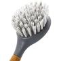 Full Circle Tenacious C Cast Iron Brush and Scraper, Bamboo Handle, 1 EA, Grey