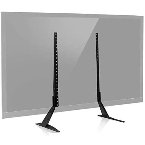 Mount-It! Universal TV Stand Base Replacement, Table top Pedestal Mount Fits 32 37 40 42 47 50 55 60 inch LCD LED Plasma TVs, 110 Lb Capacity