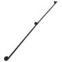 DIYHD 6.6FT Stair Black Pipe Handrail with 3 Wall Mount Supports,Rustic Black,Round Corner Style