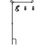 Garden Flag Stand, Premium Garden Flag Pole Holder Metal Powder-Coated Weather-Proof Paint with one Tiger Clip and two Spring Stoppers without flag