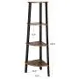 VASAGLE Industrial Corner Shelf, 4-Tier Bookcase, Storage Rack, Plant Stand for Home Office, Wood Look Accent Furniture with Metal Frame, Rustic Brown ULLS34X VASAGLE Industrial Corner Shelf, 4-Tier Bookcase, Storage Rack, Plant Stand for Home Office, Wood Look Accent Furniture with Metal Frame, Rustic Brown ULLS34X