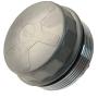 URO Parts 11427525334PRM Oil Filter Cover, Aluminum vs OEM is plastic