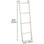 mDesign Metal Free Standing Leaning Decorative Bath Towel Bar Storage Ladder - Holds Towels, Blankets, Throw Blankets, Quilts - 4 Levels - Satin