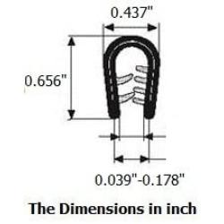 Edge Trim Black Large U Height 0.656'' U Height x 0.039''-0.178'' Grip Range Door Edge Protector (13 Feet)