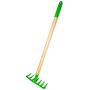 G & F Products JustForKids Kids Garden Tool Set Toy, Rake, Spade, Hoe and Leaf Rake, reduced size , made of sturdy steel heads and real wood handle, 4-Piece, Multicolored, 7 year old +, Model Number: 10018