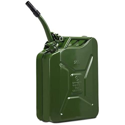 Goplus 20 Liter (5 Gallon) Jerry Fuel Can with Flexible Spout, Portable Jerry Can Fuel Tank Steel Fuel Can, Fuels Gasoline Cars, Trucks, Equipment (Army Green)