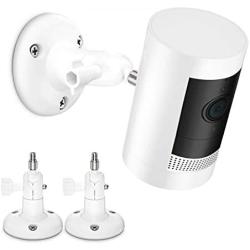 [Upgraded Version] 360 Degree Adjustable Mount for Ring Stick Up/Ring Indoor Cam/Battery Cam,TIUIHU Stable Outdoor Ceiling Bracket Mounting Kit Camera Accessories for Ring Plug-in HD(2-Pack,White)