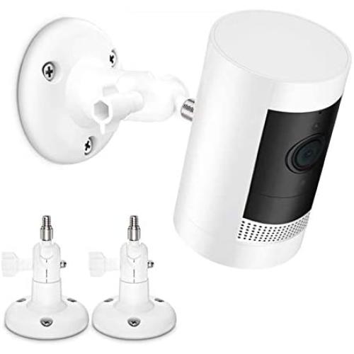 [Upgraded Version] 360 Degree Adjustable Mount for Ring Stick Up/Ring Indoor Cam/Battery Cam,TIUIHU Stable Outdoor Ceiling Bracket Mounting Kit Camera Accessories for Ring Plug-in HD(2-Pack,White)