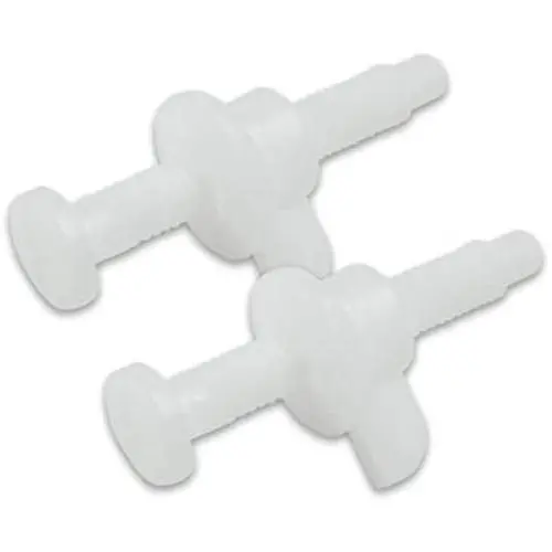 Toilet Seat Parts Including Screw and Nut For Top Mount Toilet Seat Hinges, White Plastic Toilet Seat Parts Including Screw and Nut For Top Mount Toilet Seat Hinges, White Plastic