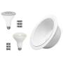 [4-Pack] PROCURU 6'' White Baffle Metal Recessed Can Light Trim - for BR30/38/40, PAR30/38/40 LED, Incandescent, CFL, Halogen