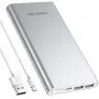POWERADD Pilot 4GS 12000mAh Portable Charger 8 Pin Input Power Bank with 3A High-Speed Output Compatible with iPhone, iPad, iPod, Samsung and More - Silver (8 Pin Cable Include)