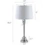 CO-Z White Table Lamp Set of 2, Modern Metal Desk Lamp in Brushed Steel Finish, 26 Inches in Height, Bedside Lamps for Office Bedroom Nightstand Accent, ETL. (Table Lamp Set of 2)