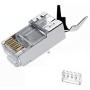 VIVOCH 50 Pcs Cat7 RJ45 Connectors, Cat7 RJ45 Plugs, Cat7 2-Piece Metal Shielded RJ45 Ends FTP 8P8C Modular Network Plug Connector