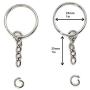 95PCS Key Chain Rings, 1 Inch Split Metal Keychain Rings with 95PCS Open Jump Rings for Jewelry Making Craft, Sliver Thin Keychain, Pack of 95