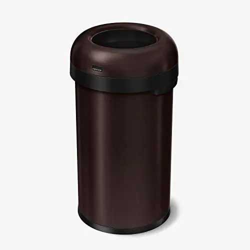 simplehuman 60 Liter / 16 Gallon Bullet Open Top Trash Can Commercial Grade, Heavy Gauge Dark Bronze Stainless Steel simplehuman 60 Liter / 16 Gallon Bullet Open Top Trash Can Commercial Grade, Heavy Gauge Dark Bronze Stainless Steel