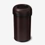 simplehuman 60 Liter / 16 Gallon Bullet Open Top Trash Can Commercial Grade, Heavy Gauge Dark Bronze Stainless Steel