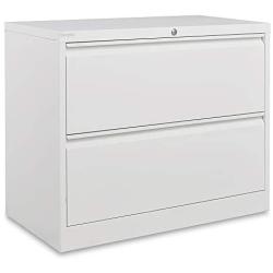 Bonnlo Lateral File Cabinet Lockable with 2 Drawers, White