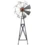 Ebros 41'' Tall Oversized Rustic Country Farm Agricultural Windmill Outpost Galvanized Metal Handcrafted Wind Catcher Spinner Western Home and Garden Vintage Farmhouse Country Accent Sculpture