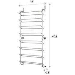 Type A Over the Door Shoe Rack for Closets | Door Shoe Organizer for 24-Pairs of Shoes | For Back of Door Hanging Organization in Closets, Bedroom, Bathroom | Metal