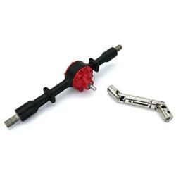 YIZAN 1 Set Metal Rear Bridge Axle with Steel Gear for WPL D12 B14 B24 B16 B36 C14 C24 C34 C44 RC Car Upgrade Parts,Black