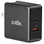 zutBe USB-C PD and USB-A QC 3.0, 48W Foldable Travel Charger for iPhone 12, 11, X, iPad Pro, Pixel, Samsung Galaxy S10, S20, Tab, Switch [Be Charitable, Powerful, Safe, Compatible, Confident]