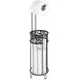 mDesign Metal Freestanding Toilet Paper Roll Holder Stand and Dispenser with Storage for 3 Rolls of Reserve Toilet Tissue - for Bathroom Storage Organizing - Holds Mega Rolls, Floral Pattern - Black mDesign Metal Freestanding Toilet Paper Roll Holder Stand and Dispenser with Storage for 3 Rolls of Reserve Toilet Tissue - for Bathroom Storage Organizing - Holds Mega Rolls, Floral Pattern - Black