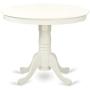 East West Furniture ANT-LWH-TP Amazing Dinner Table - Linen White Table Top Surface and Linen White Finish legs Solid Wood Frame Dining Table