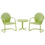 Crosley Furniture KO10004KL Griffith 3-Piece Retro Metal Outdoor Seating Set with 2 Chairs and Side Table, Key Lime