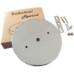 Industrial Rewind Ceiling Canopy Kit, Deep Single Hole Canopy (with mounting Holes) for Pendant Lighting (Chrome)