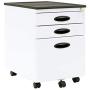 Calico Designs Metal Full Extension, Locking, 3-Drawer Mobile File Cabinet Assembled (Except Casters) for Legal or Letter Files with Supply Organizer Tray in White