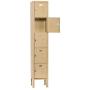 Five Tier Box Locker 12-Inch Wide 5-Feet High 12-Inch Deep Unassembled Metal Locker 5 Doors with Louvers 12W x 12D x 66H Perfect for School, Office, Gym, Garage or Lockers for Employees