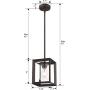 Emliviar Modern Glass Pendant Light, Single Light Metal Wire Cage Hanging Pendant Light, Oil Rubbed Bronze with Clear Glass Shade and 42'' Rod, 2083M1L ORB