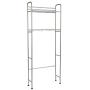 HOMEFORT Bathroom Space Saver,2-Tier Over the Toilet Storage Rack, Freestanding Metal Storage Shelves, Bathroom Shelf, Metal Shelf Organizer in Silver,24.02'' Wx8.07 Dx61.42'' H