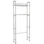 HOMEFORT Bathroom Space Saver,2-Tier Over the Toilet Storage Rack, Freestanding Metal Storage Shelves, Bathroom Shelf, Metal Shelf Organizer in Silver,24.02'' Wx8.07 Dx61.42'' H