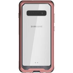 Ghostek Atomic Slim Galaxy S10 Plus Clear Case with Super Space Metal Bumper Design Tough Shockproof Heavy Duty Protection and Wireless Charging Compatible for 2019 Galaxy S10+ (6.4 Inch) - (Pink)