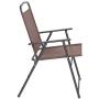 Flash Furniture Nantucket 6 Piece Brown Patio Garden Set with Table, Tan Umbrella and 4 Folding Chairs