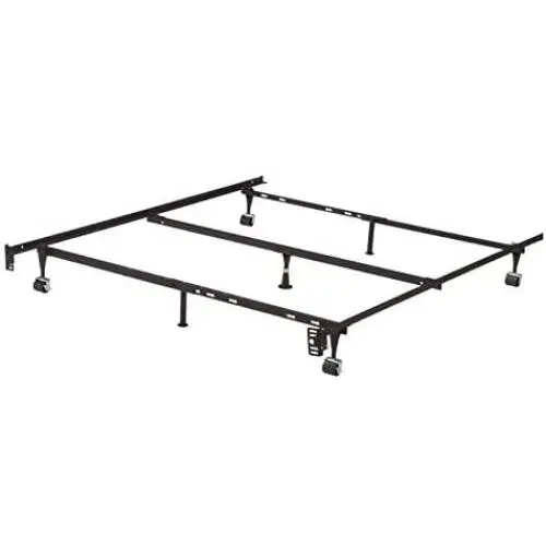 Kings Brand Furniture 7-Leg Adjustable Metal Bed Frame with Center Support Rug Rollers and Locking Wheels for Queen/Full/Full XL/Twin/Twin XL Beds Kings Brand Furniture 7-Leg Adjustable Metal Bed Frame with Center Support Rug Rollers and Locking Wheels for Queen/Full/Full XL/Twin/Twin XL Beds