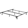 Kings Brand Furniture 7-Leg Adjustable Metal Bed Frame with Center Support Rug Rollers and Locking Wheels for Queen/Full/Full XL/Twin/Twin XL Beds
