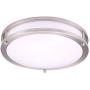 OSTWIN 12 Inch LED Flush Mount Ceiling Light, Dimmable Round Light Fixture, Brushed Nickel Finish, Plastic Shade, 15 Watts (100W Eq.), 1050 Lm, 5000K (Daylight), ETL and Energy Star Listed