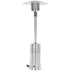 Fire Sense Stainless Steel Pro Series Patio Heater with Wheels | Uses 20 Pound Propane Tank | 46,000 BTU Output | Weighted Base | Portable Outdoor Heat Lamp