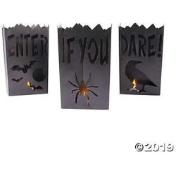 Vintage Halloween Metal Luminaries - 3 Pieces