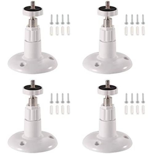 EEEkit 4 Pack Metal Wall Mount Outdoor/Indoor Compatible with Arlo/Arlo Pro/Pro 2/Arlo Ultra/Arlo Go Security Camera, 360 Degree Adjustable Ceiling Mount for Reolink RLC-410/Argus/Argus 2 (White)