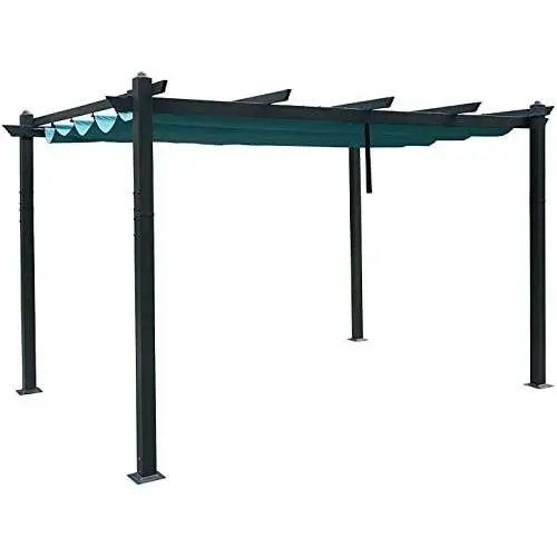 Kozyard Atlantics Outdoor 10x13 Extra Large BBQ Grill Pergola with Sun Shade Gazebo Canopy Beige Canopy,UV Resistant Fabric (10ft x 13 ft Blue) Kozyard Atlantics Outdoor 10x13 Extra Large BBQ Grill Pergola with Sun Shade Gazebo Canopy Beige Canopy,UV Resistant Fabric (10ft x 13 ft Blue)