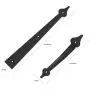 Homode Decorative Garage Door Hinges Handles, Faux Garage Door Accents, Metal Handles Hinges Hardware Kit, Screw Mounted, Black, Spear Style (4 Hinges+2 Handles)